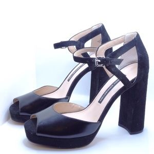 French Connection Black Dita Platform Heels in like new condition Size 7.5